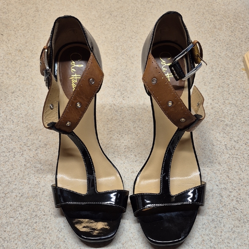 Cole Haan Black and Brown Stiletto Heels